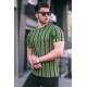 Madmext Men Striped Khaki T-shirt 5266 - Haki