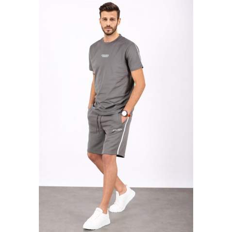 Madmext Men Oversize Smoke Gray Shorts Set 5376 - Füme