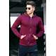 Madmext Maroon Hooded Zip-Down Men Sweatshirt 4711 - Bordo