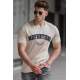 Madmext Men Printed Beige Green T-shirt 5267 - Bej