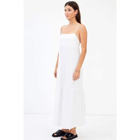 Women White Long Dress - Beyaz