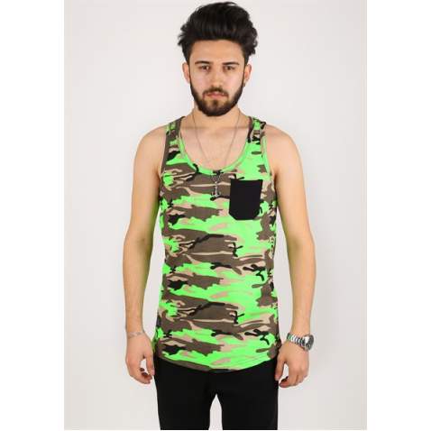 Madmext Men Camouflage Green Vest 2272 - Yeşil