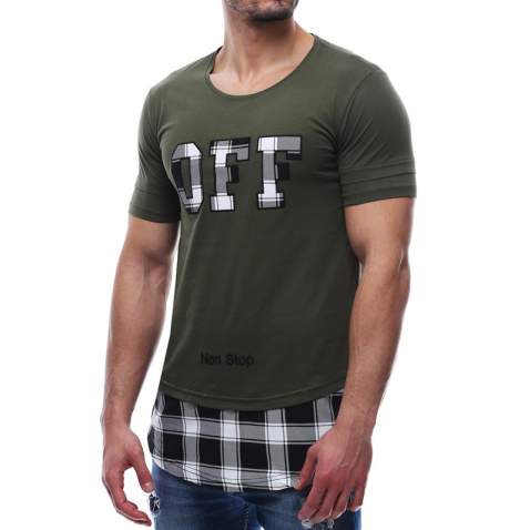 Madmext Printed Khaki T-Shirt 2576 - Haki