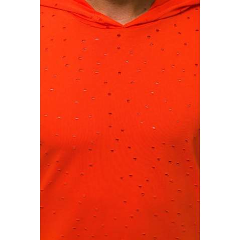 Madmext Orange Rapped T-shirt with Hood for Men 3069 - Turuncu