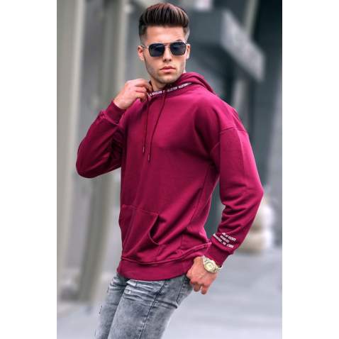 Madmext Men Printed Maroon Sweatshirt 4789 - Bordo