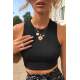 Mad Girls Black Crop Top Body MG401 - Siyah