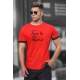 Madmext Embroided Men Red T-shirt 4561 - Kırmızı