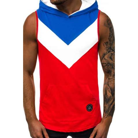 Madmext Men Sleeveless Red Hoodie 2897 - Kırmızı