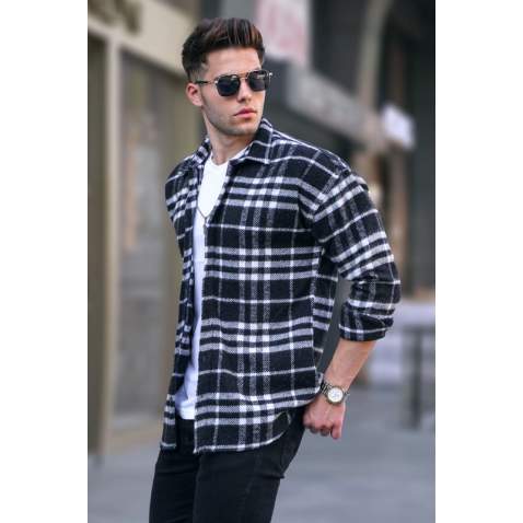 Black Regular Fit Plaid Shirt 5553 - Siyah