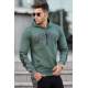 Madmext Men Printed Khaki Sweatshirt 5312 - Haki