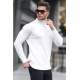 White Turtleneck Sweater 5989 - Kemik rengi