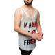 Madmext Men Printed Khaki Tank Top 2501 - Haki