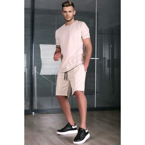 Madmext Men Beige Shorts Set 5213 - Bej