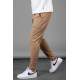 Men Striped Camel Sweatpants - Camel