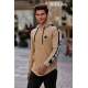 Madmext Camel Striped Hoodie 4170 - Camel