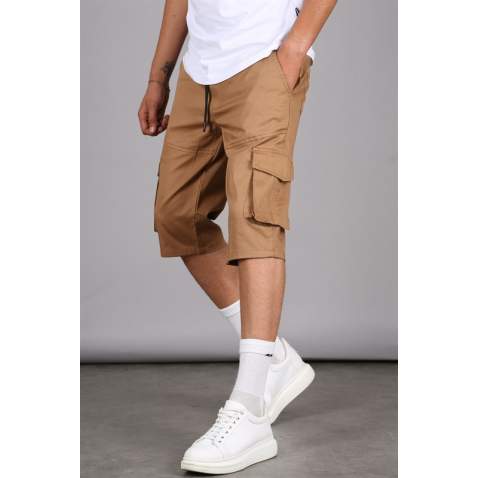 Camel Capri Shorts with Cargo Pockets 5473 - Camel