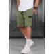 Men Khaki Capri Shorts - Haki