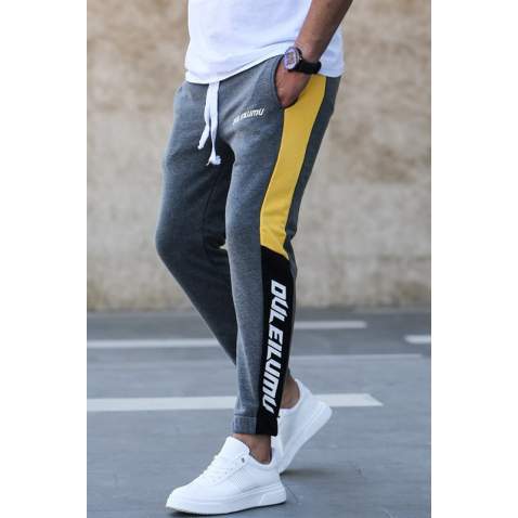 Madmext Men Smoke Gray Side Striped Sweatpants 2719 - Füme