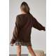 Mad Girls Printed Brown Sweatshirt Mg1210 - Kahverengi