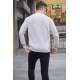 Gray Round Neck Knitwear Sweater 5766 - Kemik rengi