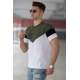 Madmext White Two-Tone T-shirt for Men 4476 - Beyaz