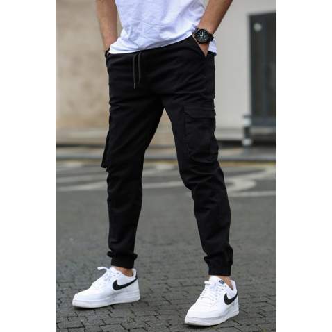 Men Black Cargo Trousers 5447 - Siyah