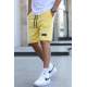 Men Basic Yellow Capri Shorts - Sarı