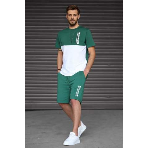 Madmext Men Oversize Dark Green Shorts Set 5385 - Koyu yeşil