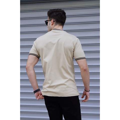 Men Beige Polo T-Shirt - Bej