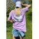 Women Printed Oversize Lilac T-Shirt - Lila