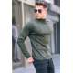 Khaki Mock Turtleneck Knitwear Sweater 5798 - Haki