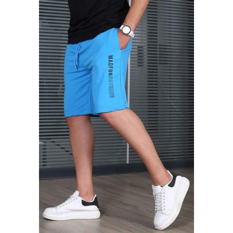 Madmext Blue Capri Shorts 5403 - Mavi