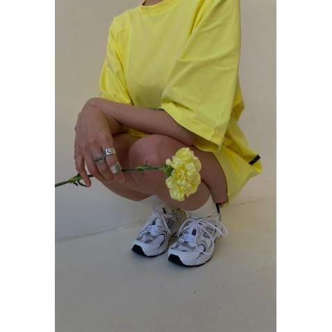 Mad Girls Oversize Yellow T-shirt MG1354 - Sarı