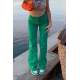 Green High Waist Basic Palazzo Jeans MG1547 - Yeşil