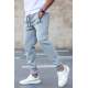 Madmext Light Gray Embroidered Sweatpants For Men 5434 - Boyalı gri