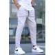 Men Striped Dye Gray Sweatpants - Boyalı gri