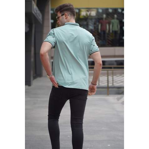 Men Mint Green Polo T-Shirt 5867 - Mint yeşili