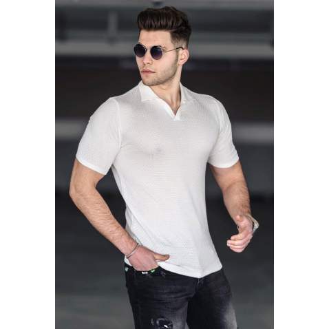 Madmext Men Black Polo T-shirt 5074