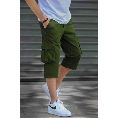 Men Khaki Capri Shorts 5754 - Haki