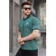 Men Designed Dark Green Polo T-Shirt 5876 - Koyu yeşil