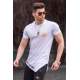 Madmext White Asymmetric T-shirt For Men 5665 - Beyaz