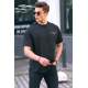 Men Basic Full Black T-Shirt - Koyu siyah