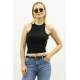 Mad Girls Black Crop Top MG361 - Siyah