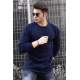 Madmext Crew Neck Navy Blue Knitted Jumper 4518 - Lacivert