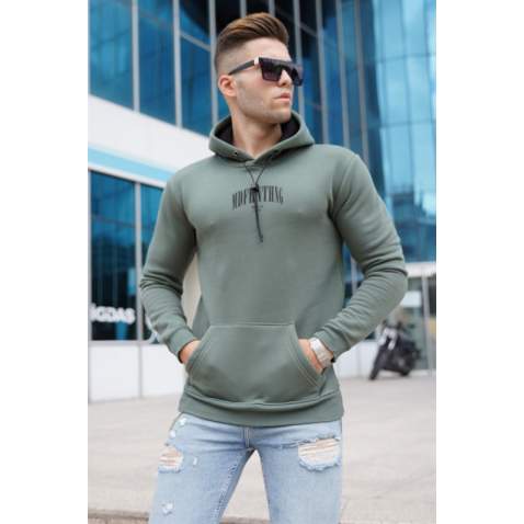 Madmext Khaki Hoodie Sweatshirt For Men 5331 - Haki