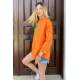 Mad Girls Oversize Orange Shirt MG1369 - Turuncu