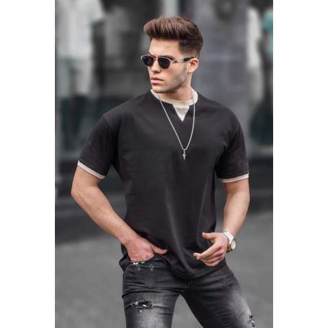 Men Black Basic T-Shirt 5859 - Siyah