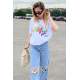 White Printed Oversize T-Shirt MG1522 - Beyaz