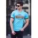 Madmext Turquoise Printed T-shirt for Men 4593 - Turkuaz