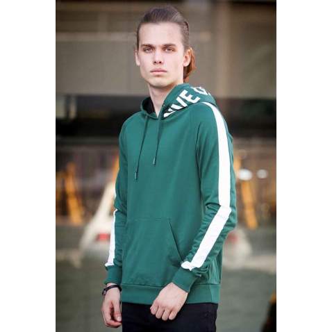 Madmext Green Printed Hoodie 4116 - Yeşil